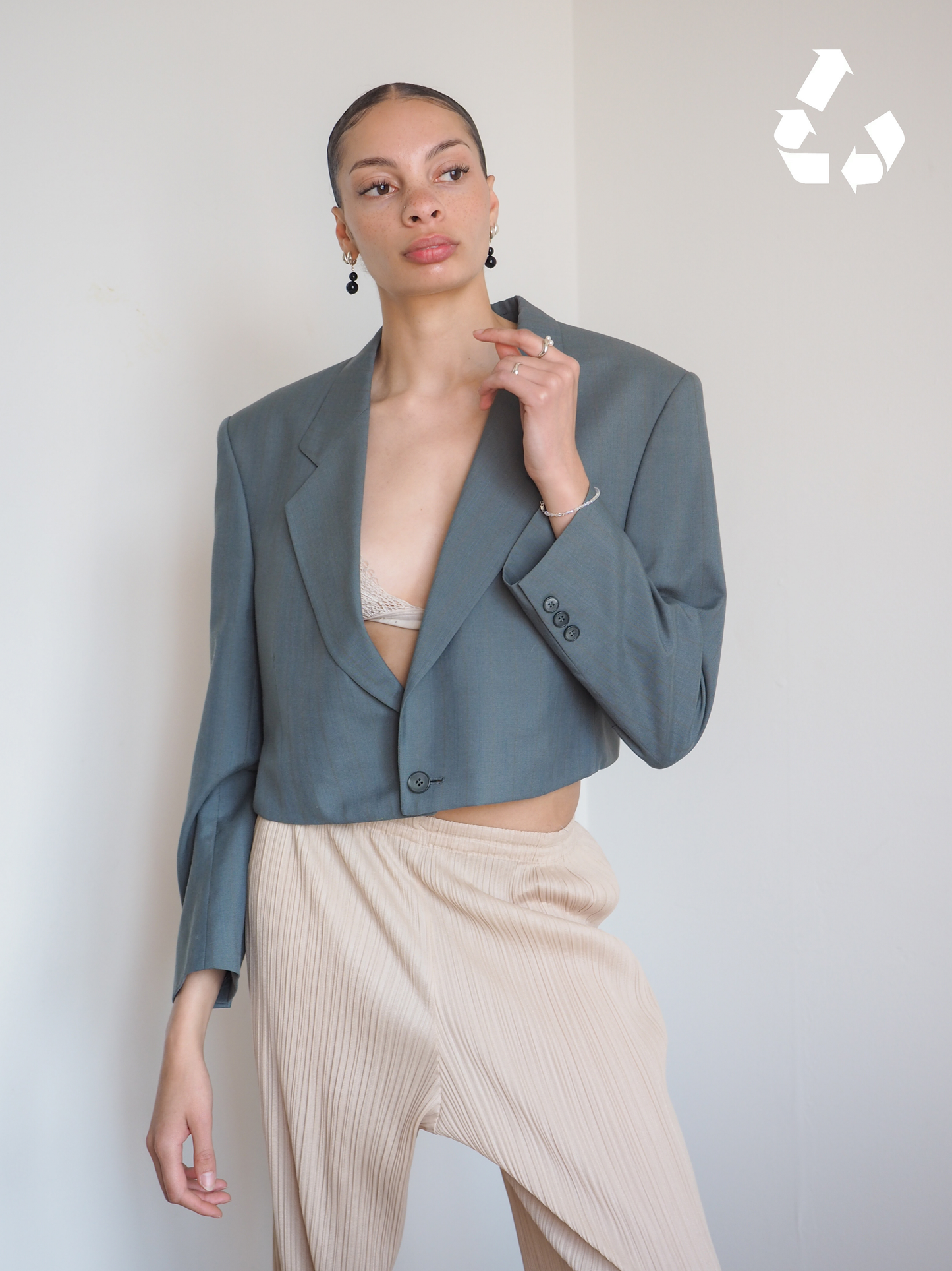 Collective Will Re-Worked Cropped Blazer