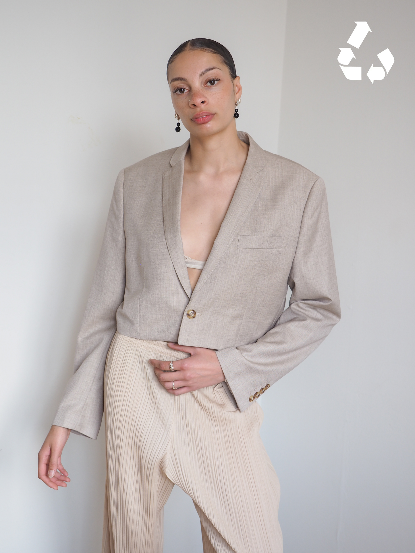 Collective Will Re-Worked Cropped Blazer