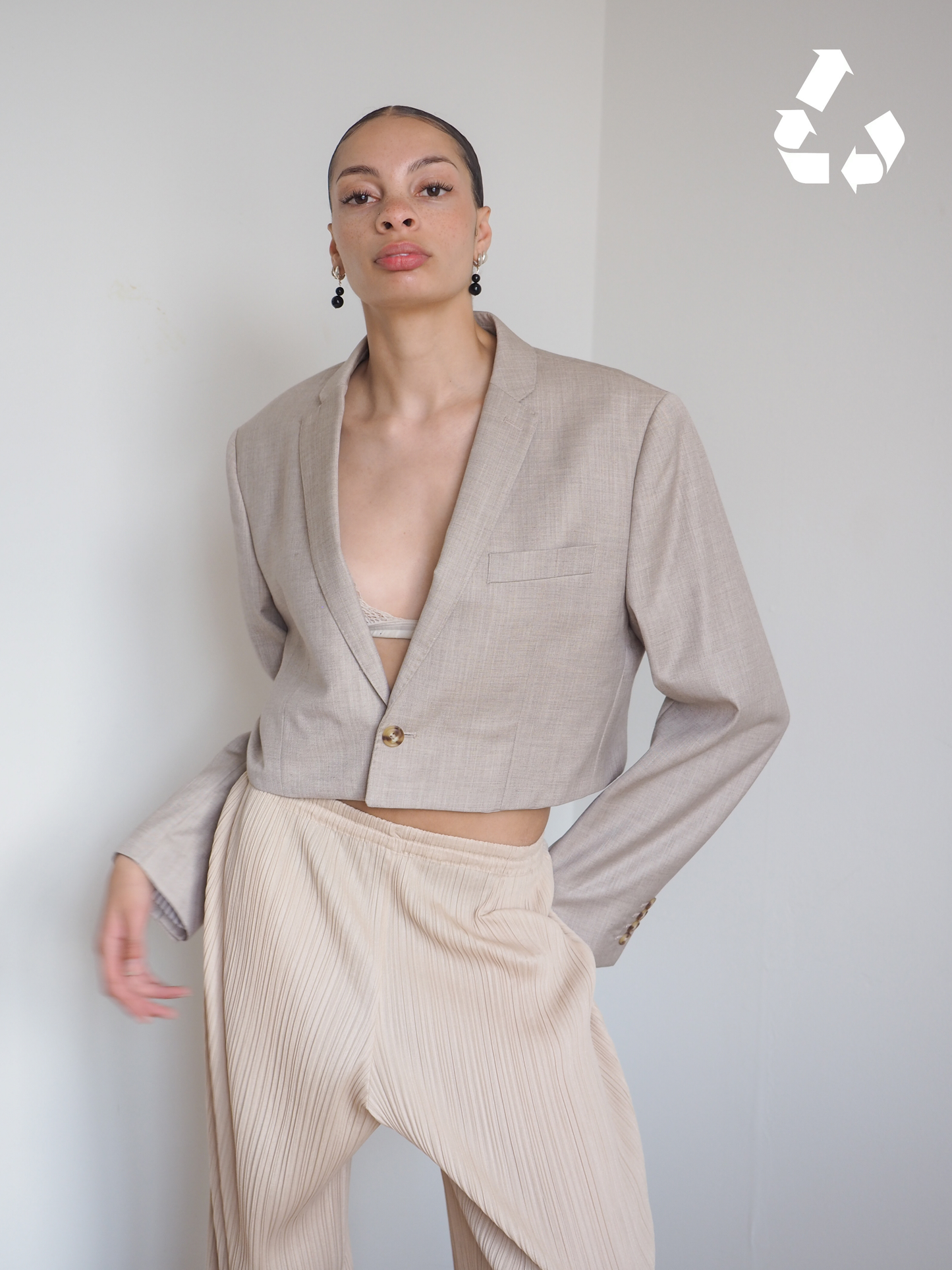 Collective Will Re-Worked Cropped Blazer