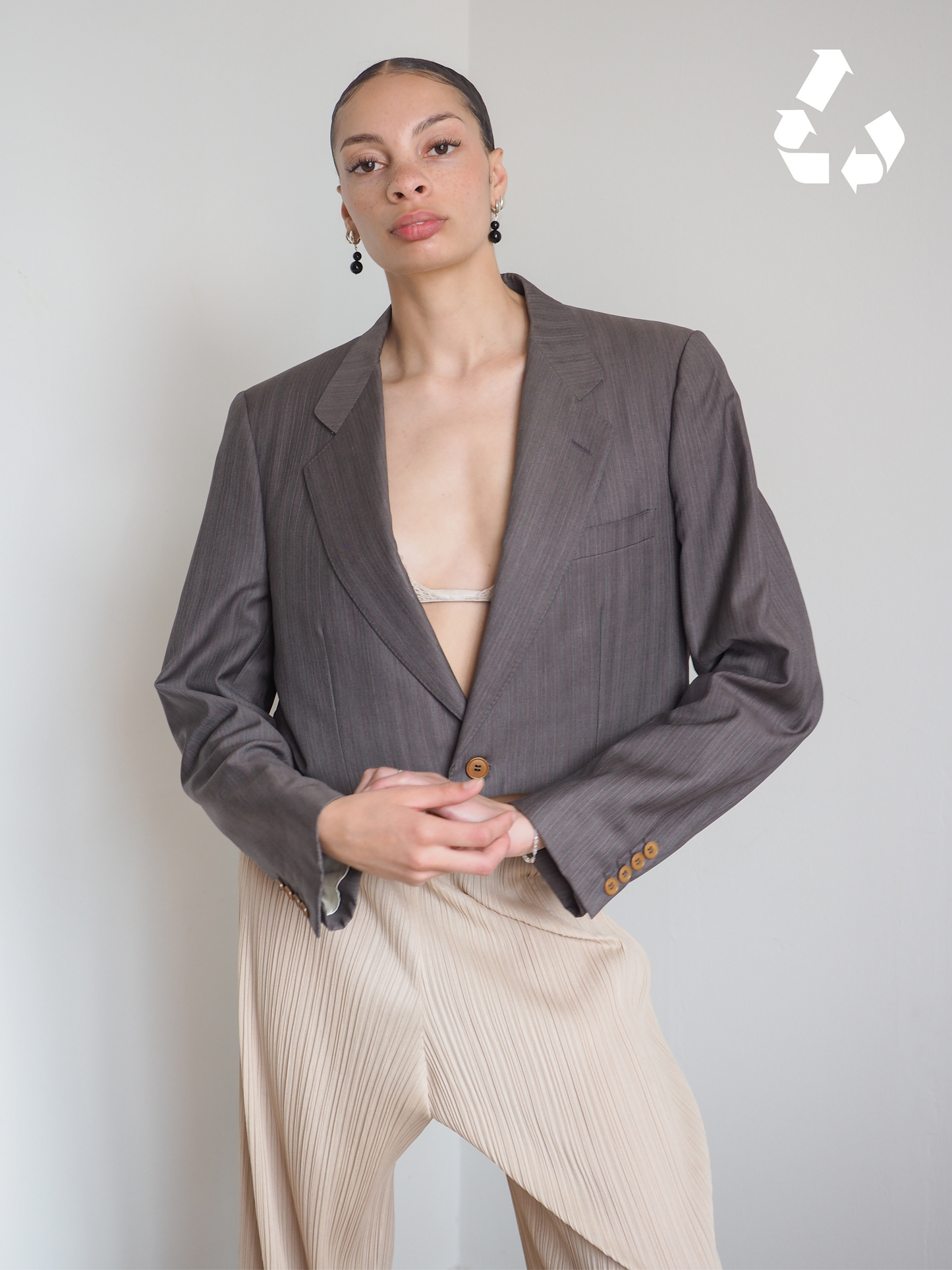 Collective Will Re-Worked Cropped Blazer