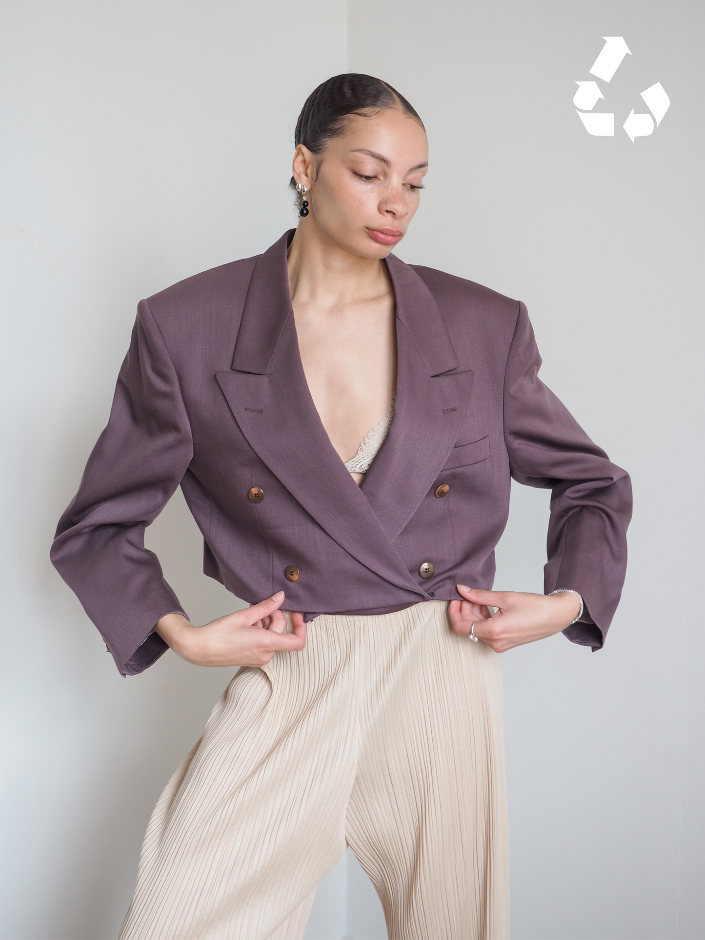 Collective Will Re-Worked Cropped Blazer