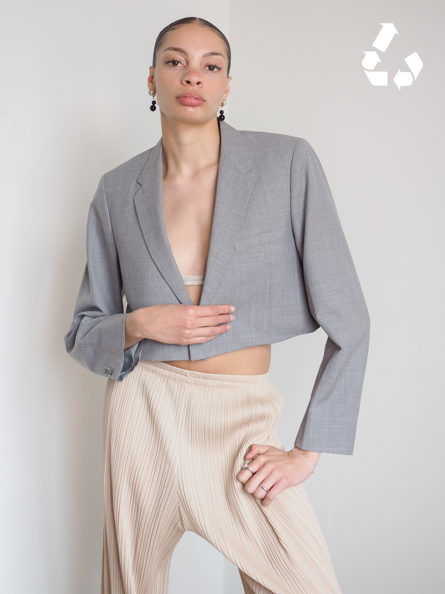 Collective Will Re-Worked Cropped Blazer