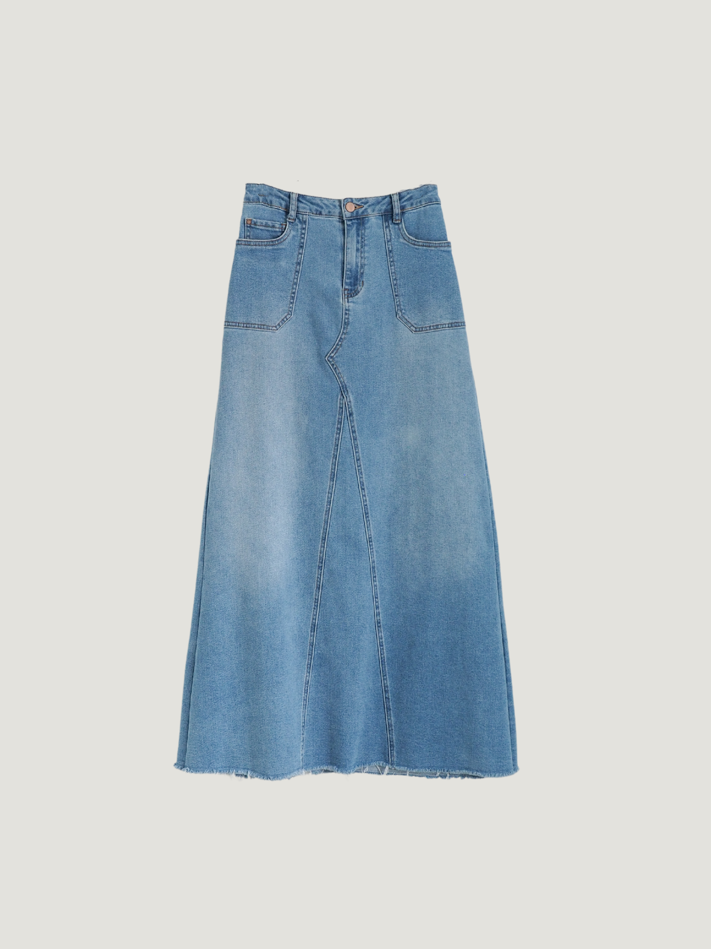 Pre-Owned CREAM Denim Maxi Skirt (28")