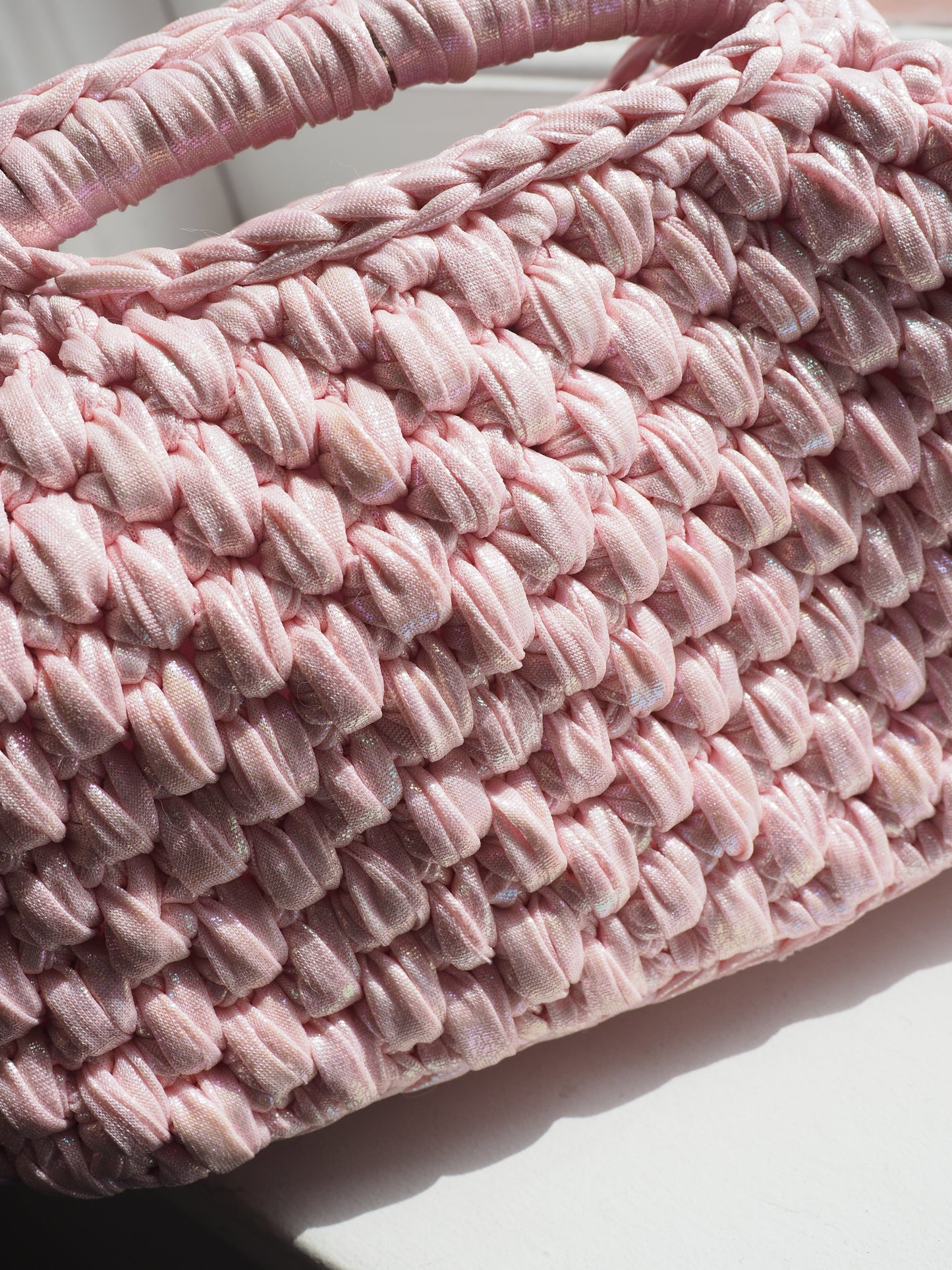 Lamour Shimmer Braided Top Handle Bag