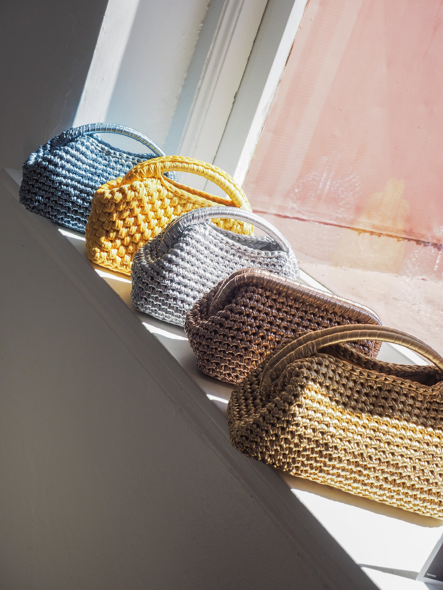 Lamour Metallic Top Handle Bag