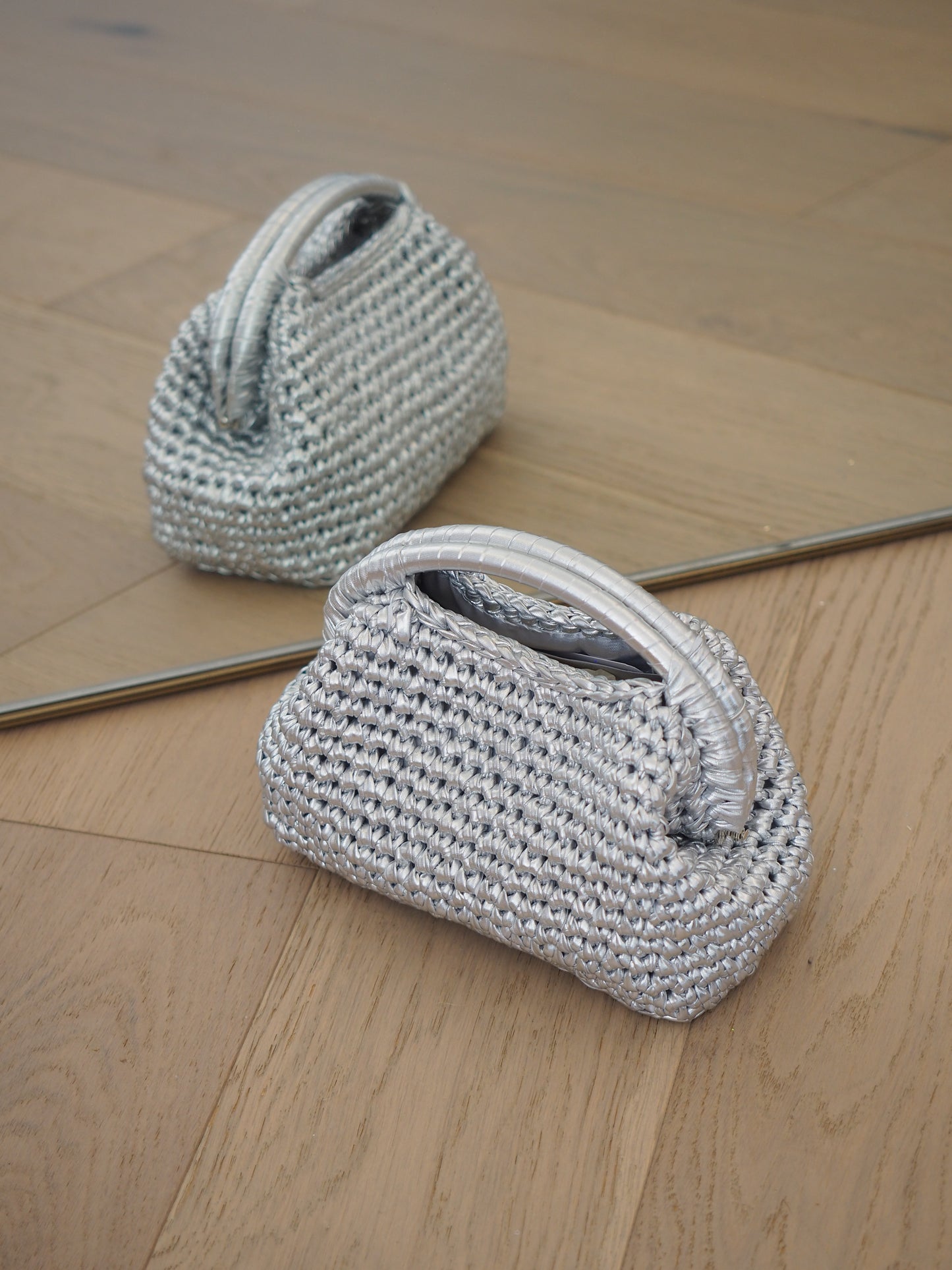 Lamour Metallic Top Handle Bag