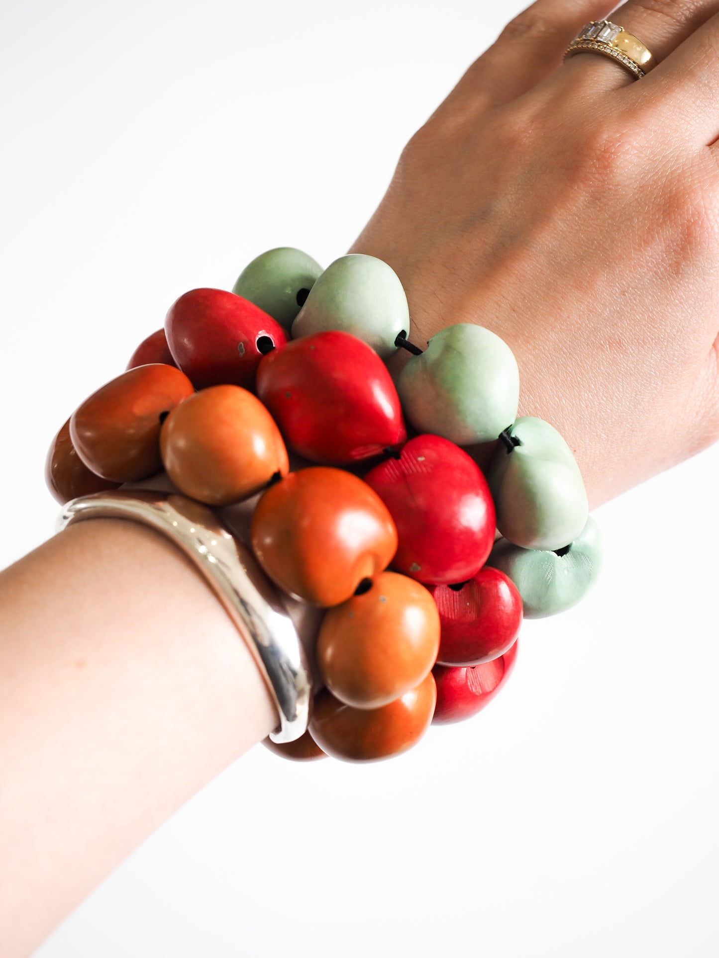 Pre-Owned Wooden Beaded Bracelet Trio