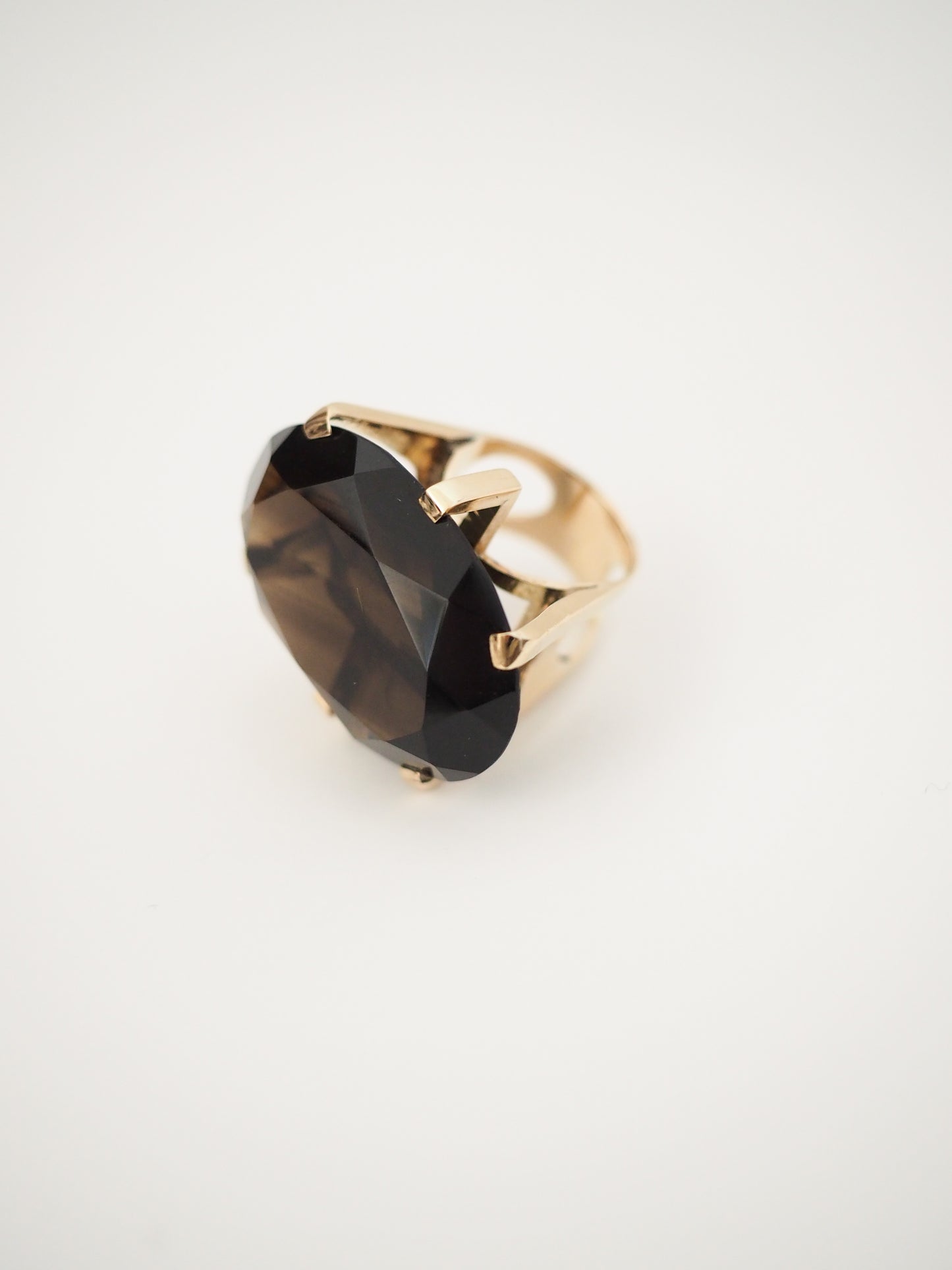 Pre-Owned 14K Gold Smoky Quartz Cocktail Ring