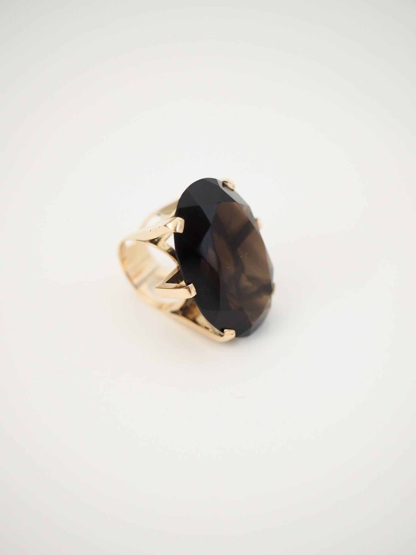 Pre-Owned 14K Gold Smoky Quartz Cocktail Ring