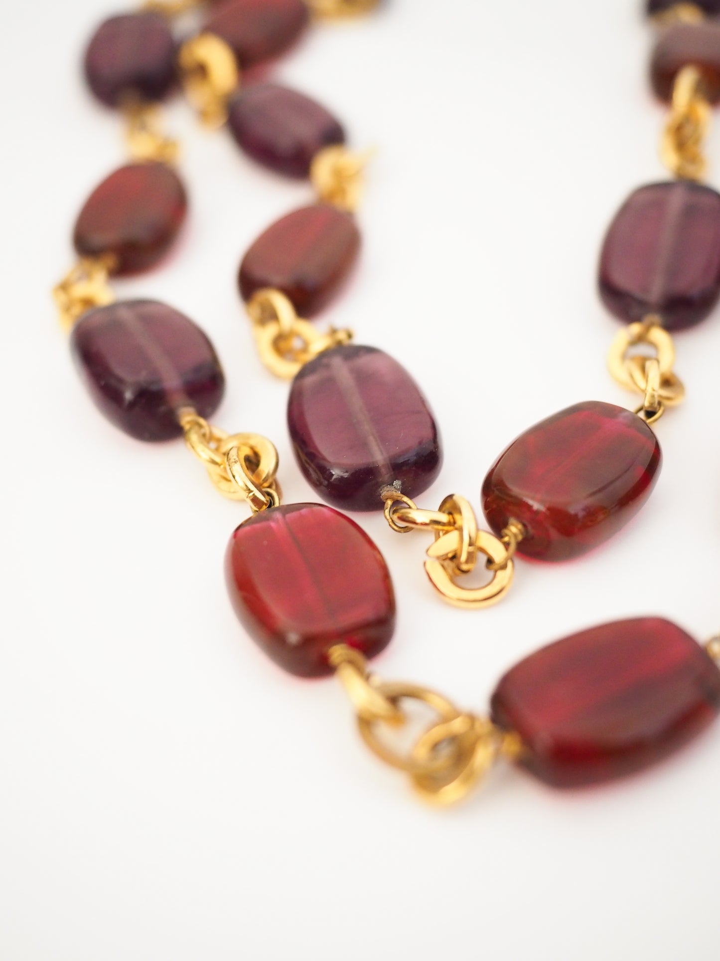 Pre-Owned Vintage 1970's Chanel Double Strand Gripoix Glass Necklace