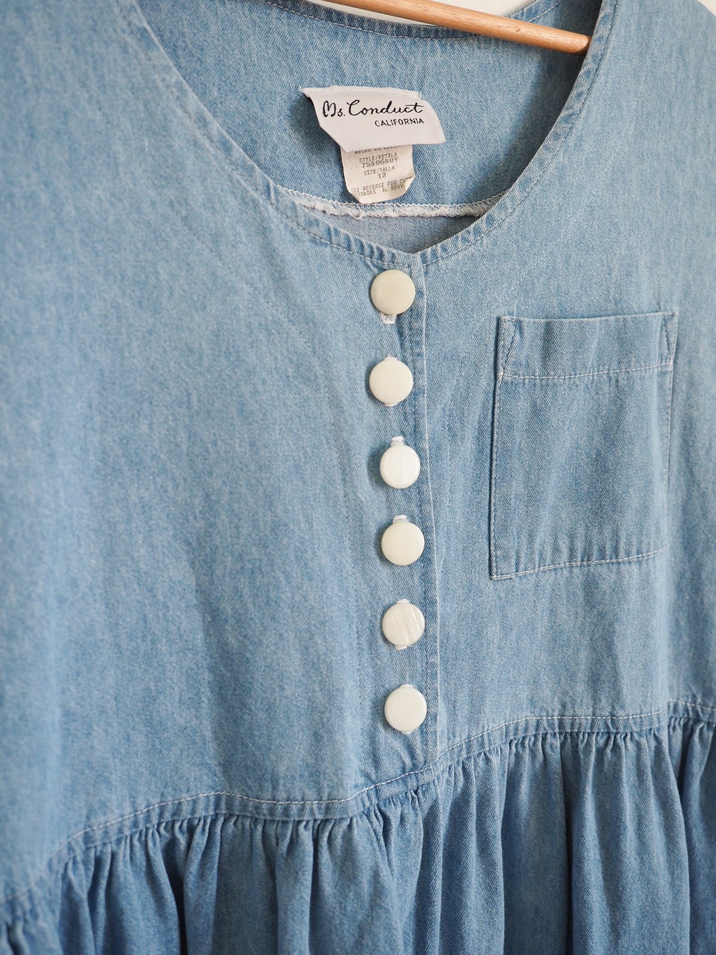 Pre-Owned Vintage Ms Conduct Denim Dress (M)