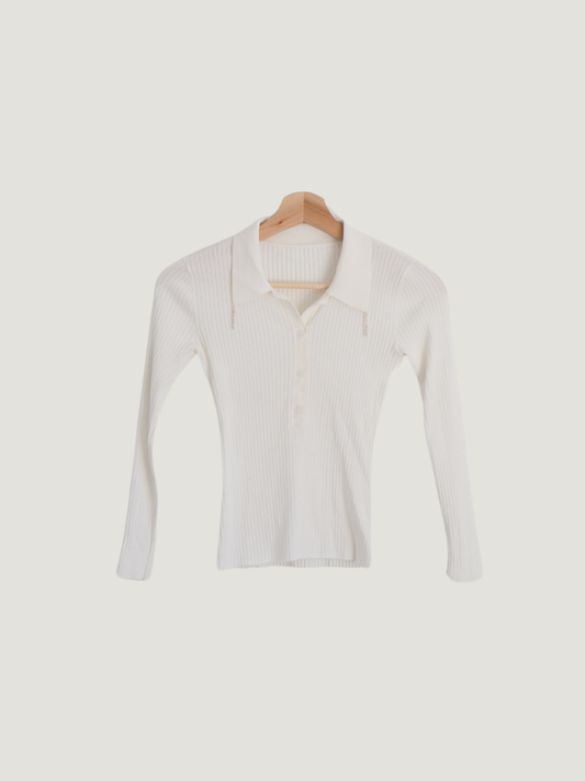 Pre-Owned Ribbed 3/4 Sleeve Shirt (XS)
