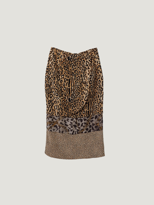 Pre-Owned Vintage Vera Cristina Animal Print Skirt (30")