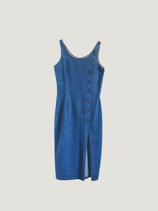Pre-Owned Vintage Denim Maxi Dress (M/L)