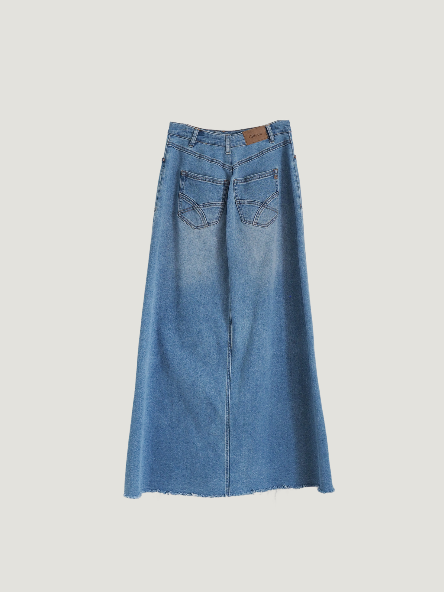 Pre-Owned CREAM Denim Maxi Skirt (28")