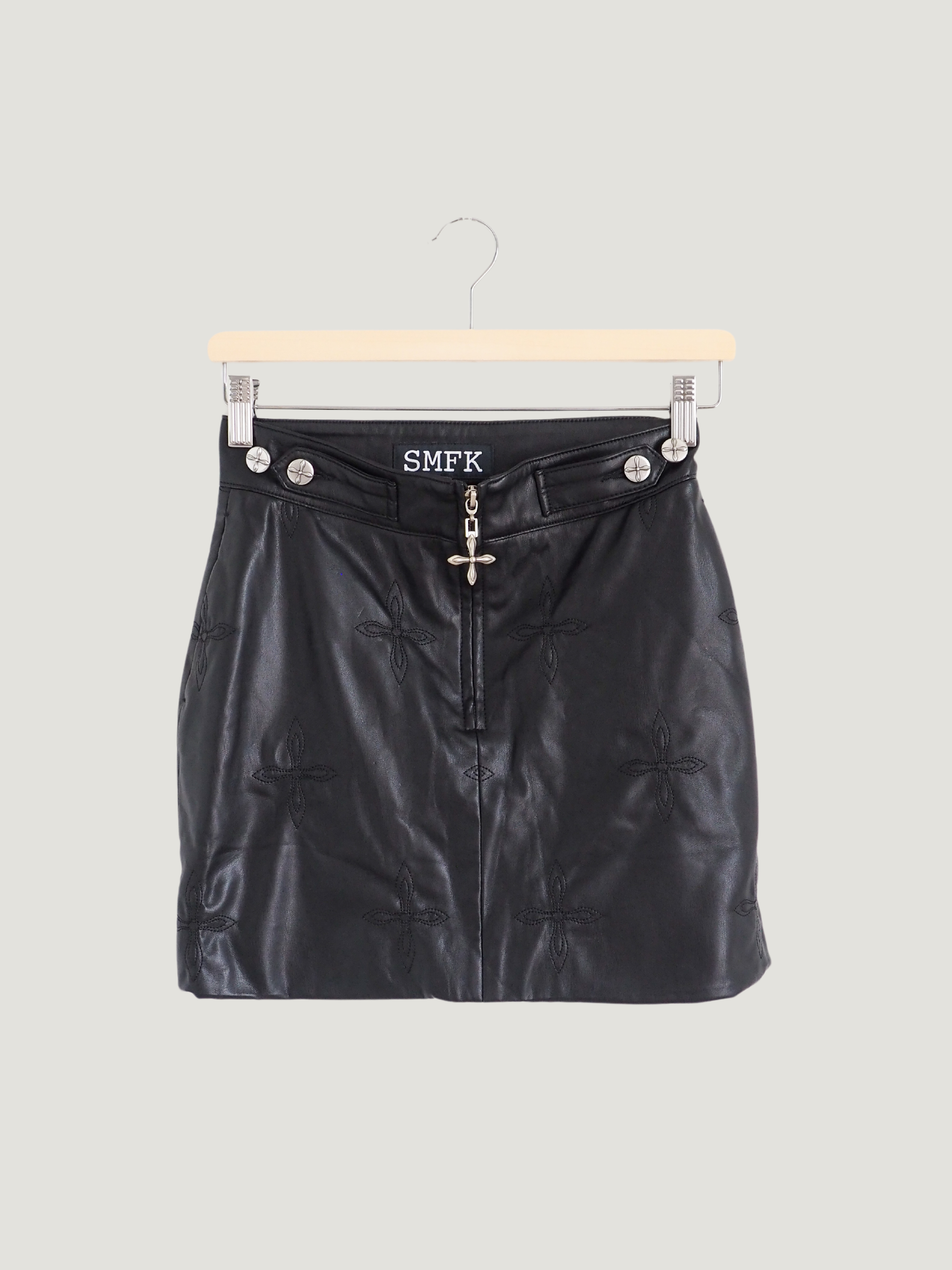 Pre-Owned SMFK Faux Leather Skirt (XS)