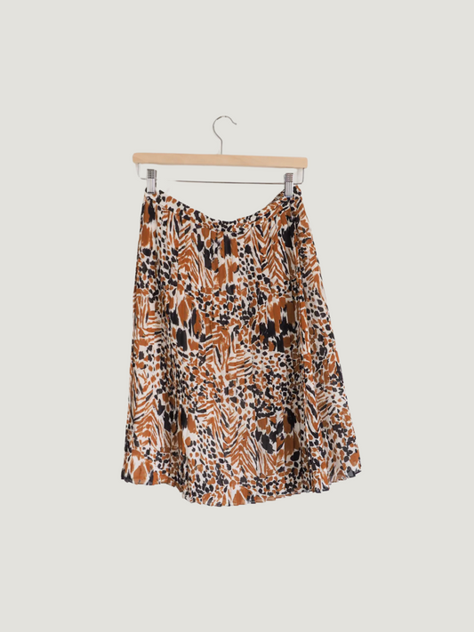 Pre-Owned Louis Vuitton Animal Print Pleated Skirt (38)