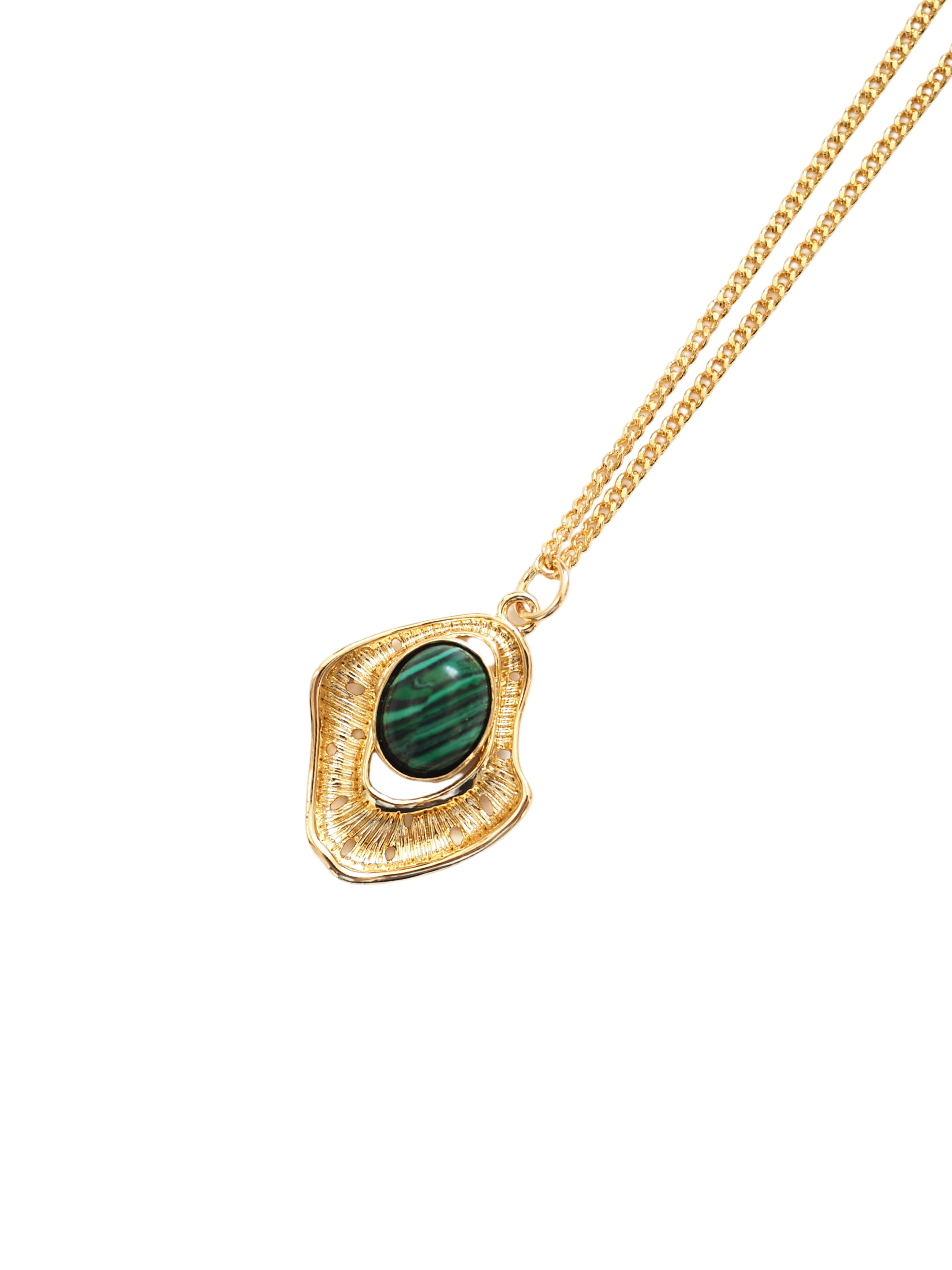 Trendy Trove Emerald Wave Pendant Necklace