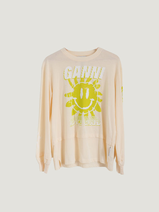 Pre-Owned GANNI Love Club Long Sleeve Top (XS/S)