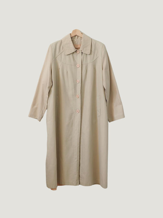 Pre-Owned Vintage Short Collar Trench Coat (S)