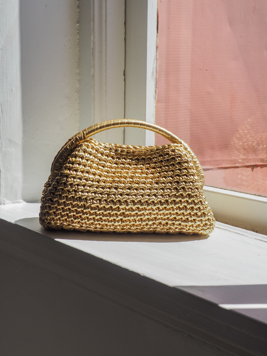 Lamour Metallic Top Handle Bag