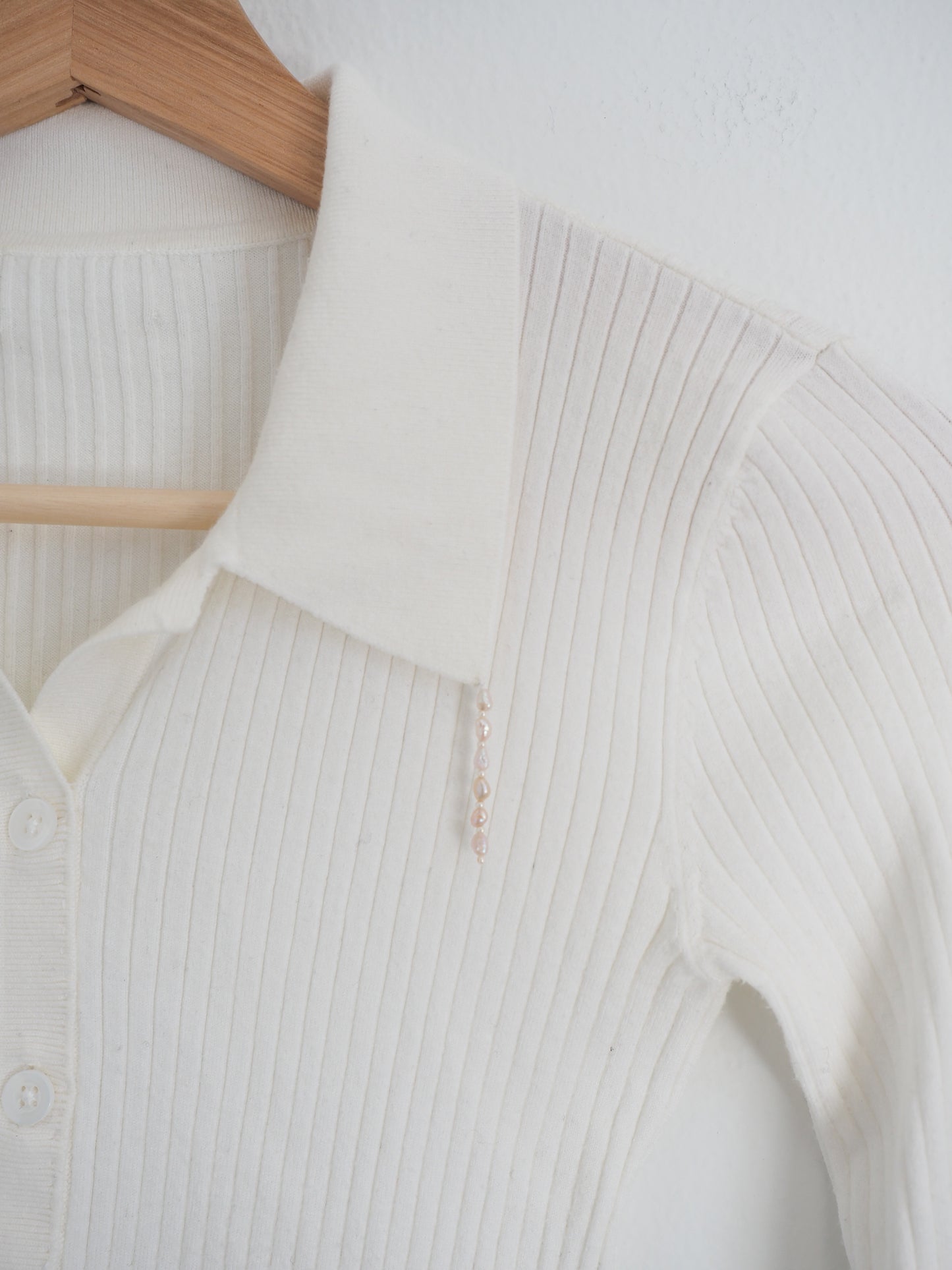 Pre-Owned Ribbed 3/4 Sleeve Shirt (XS)