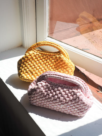 Lamour Shimmer Braided Top Handle Bag
