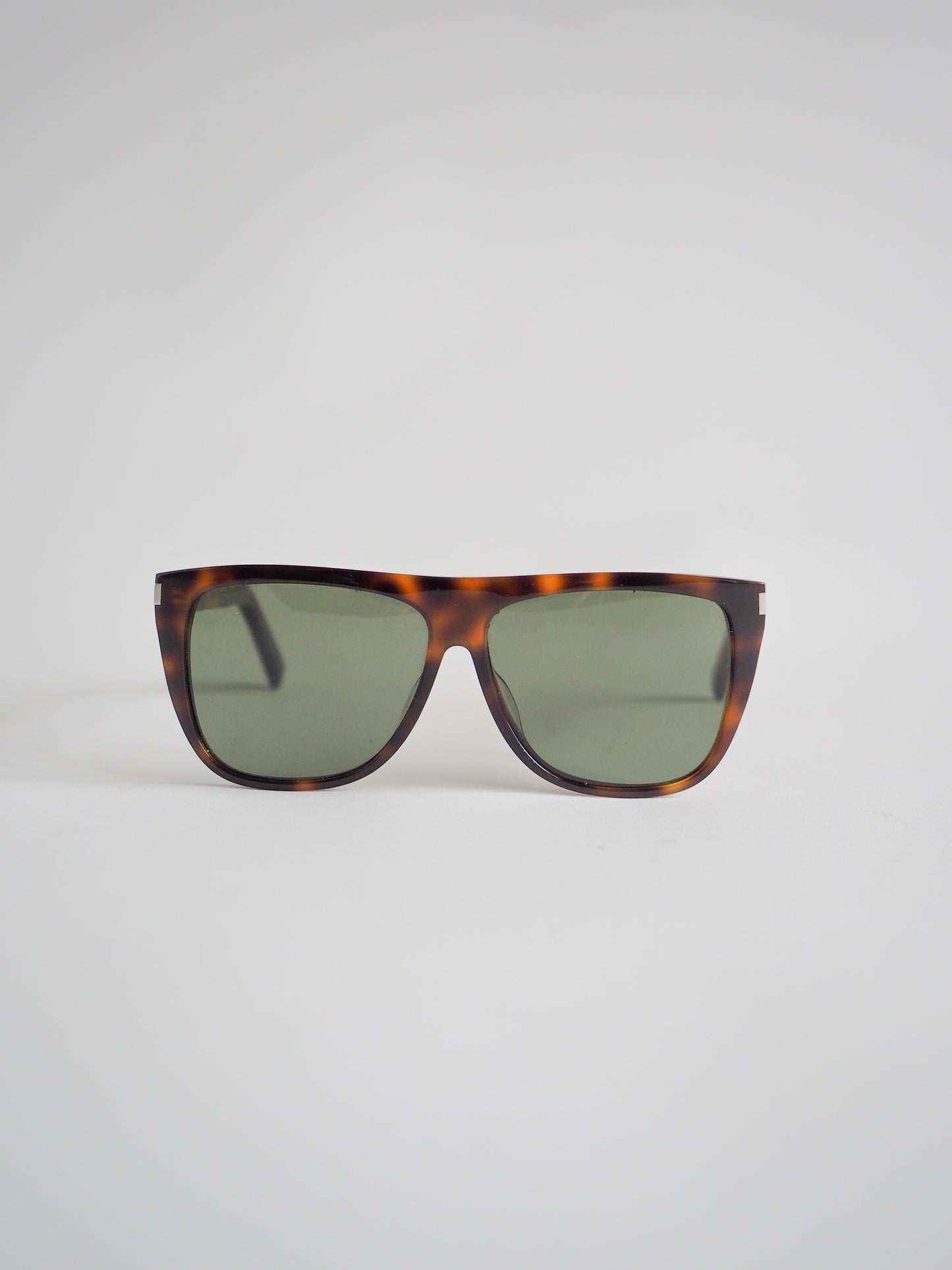 Pre-owned Saint Laurent Wide High-Bridge Flat Sunglasses