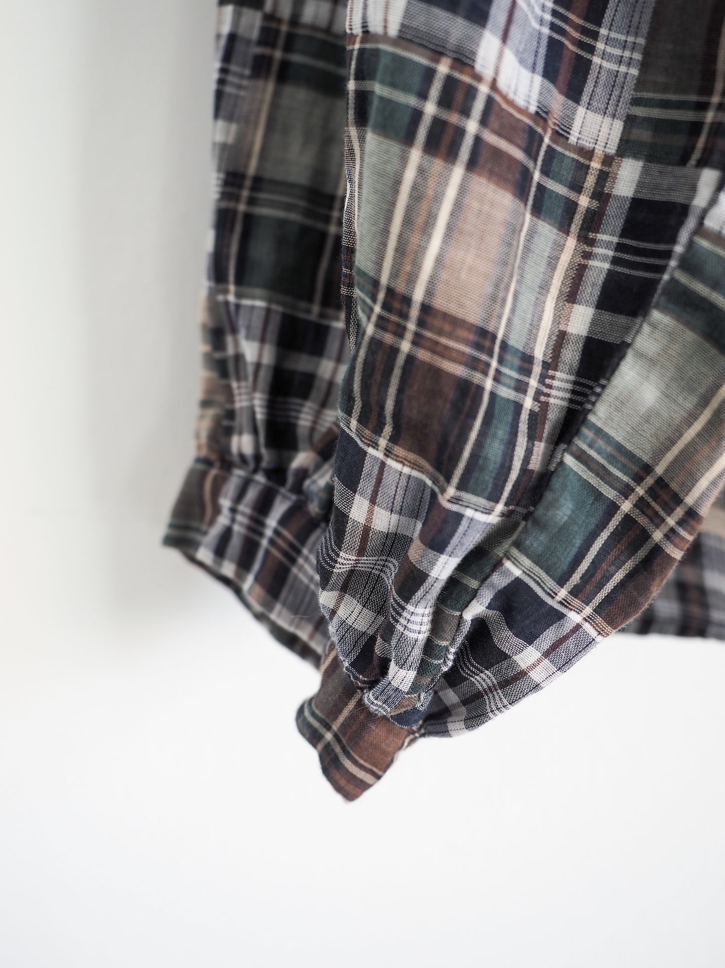 Pre-Owned A Bronze Age Plaid Mix Blouse (S/M)