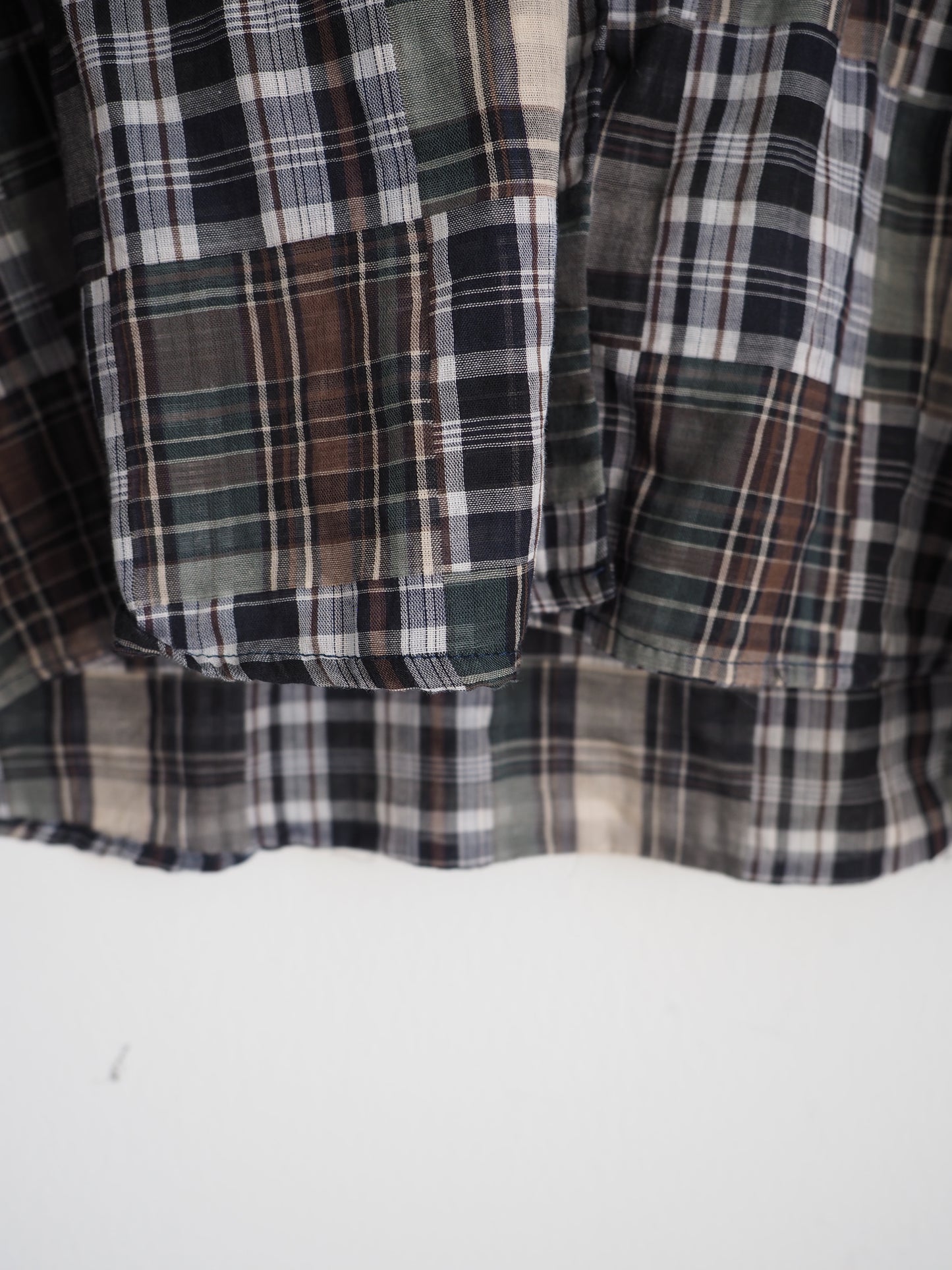 Pre-Owned A Bronze Age Plaid Mix Blouse (S/M)