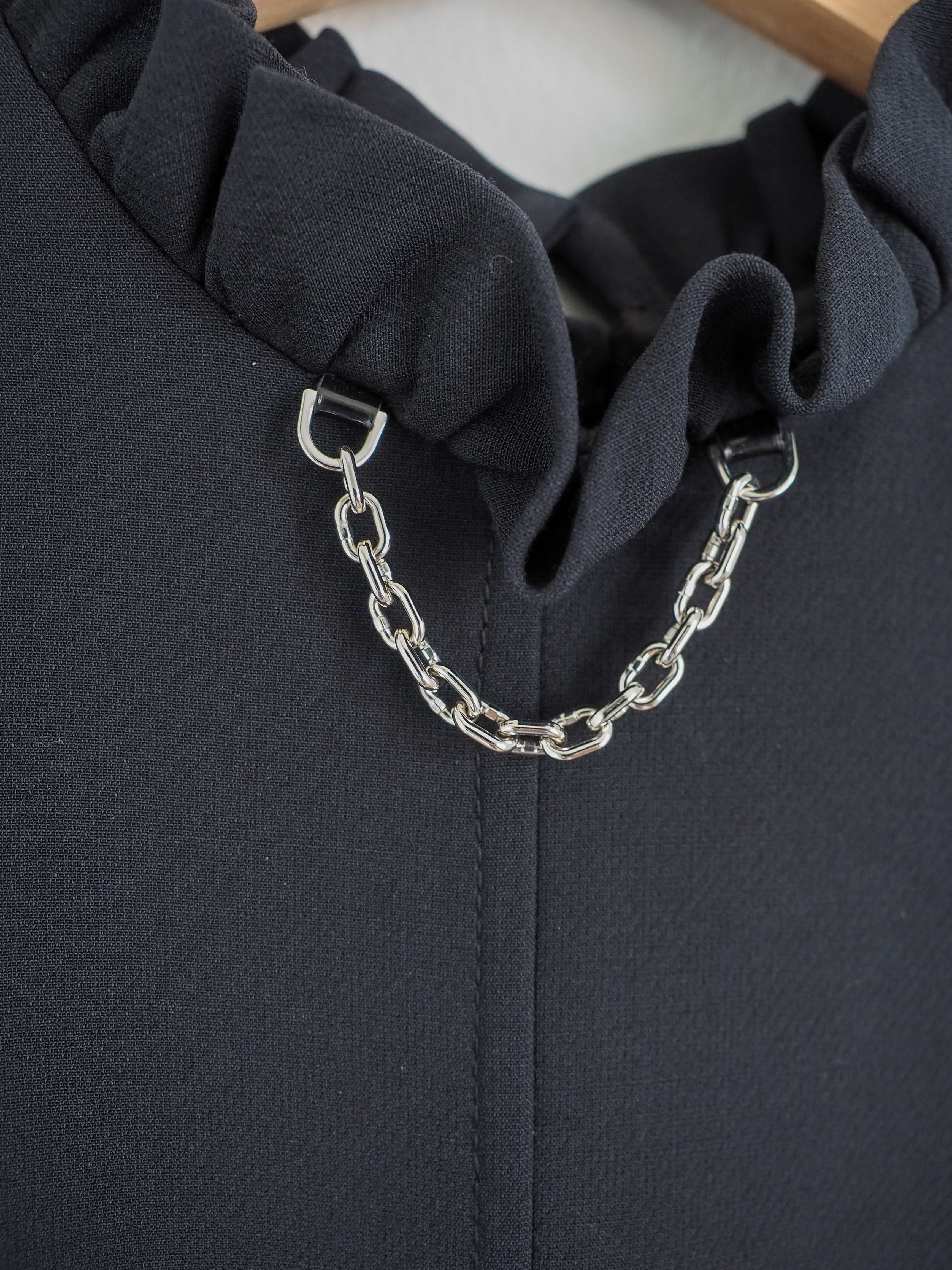 Pre-owned Louis Vuitton Chain Ruffle Sleeve Dress (M)