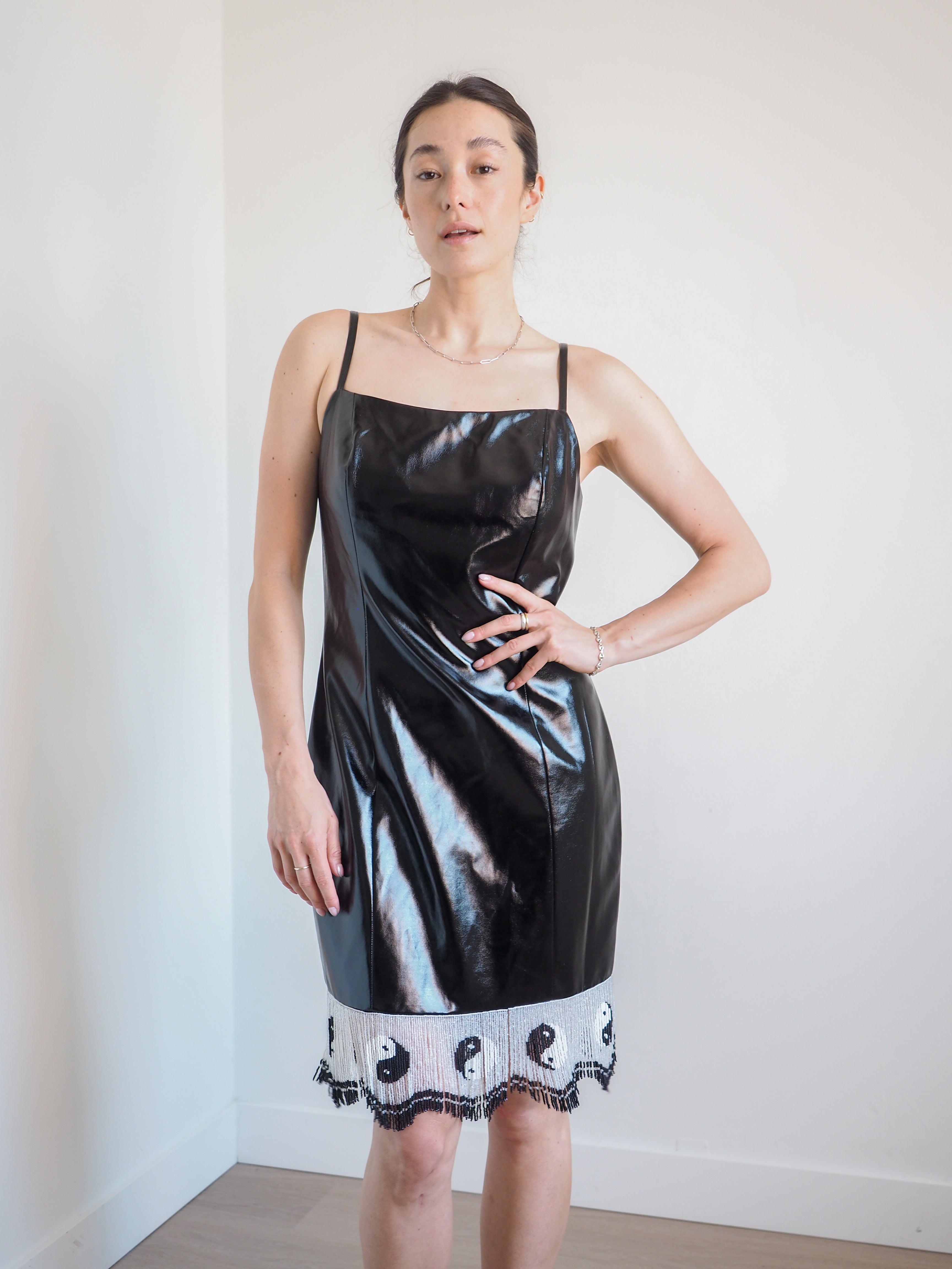 Staud Joan Yin Yang Fringe Dress